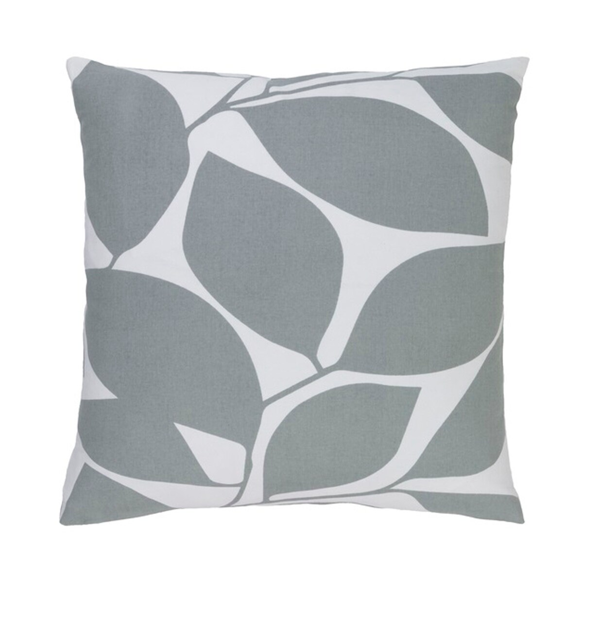 Diva At Home 22" Lavish Leaves Pigeon and Timberwolf Gray Decorative Throw Pillow - Polyester Filled